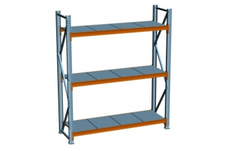 A single slotted angle rack with three partitions